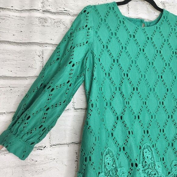 Karl lagerfeld Paris Unique women White Blouse Size Large Green Lined - Picture 4 of 8